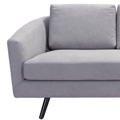 79" Gray Polyester Sofa With Black Legs HomeRoots
