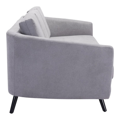 79" Gray Polyester Sofa With Black Legs HomeRoots