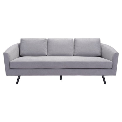 79" Gray Polyester Sofa With Black Legs HomeRoots