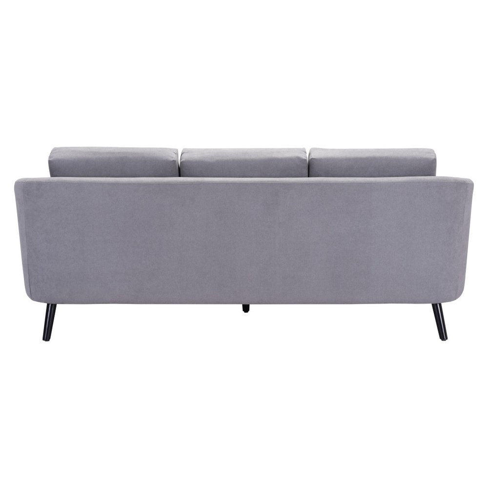 79" Gray Polyester Sofa With Black Legs HomeRoots