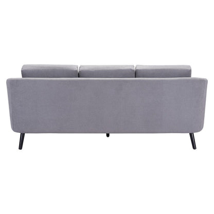 79" Gray Polyester Sofa With Black Legs HomeRoots