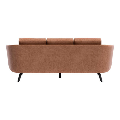 79" Brown Faux Leather Sofa With Black Legs HomeRoots