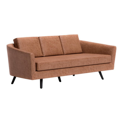 79" Brown Faux Leather Sofa With Black Legs HomeRoots