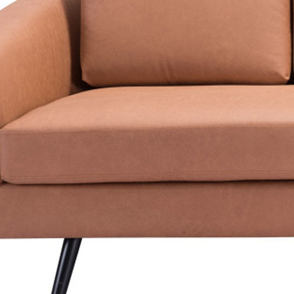 79" Brown Faux Leather Sofa With Black Legs HomeRoots