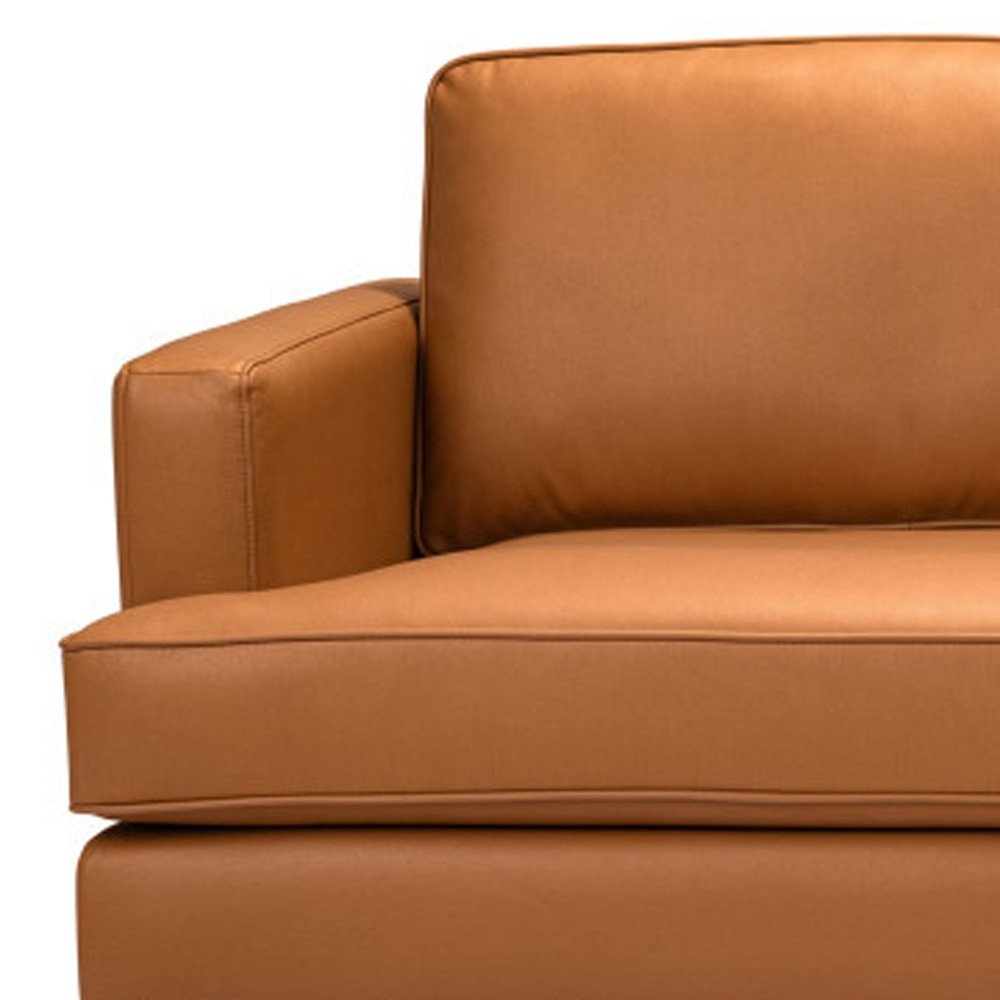 72" Brown Polyester Sofa With Black Legs HomeRoots