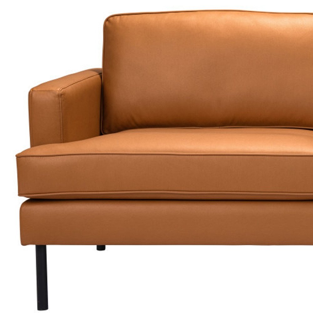 72" Brown Polyester Sofa With Black Legs HomeRoots