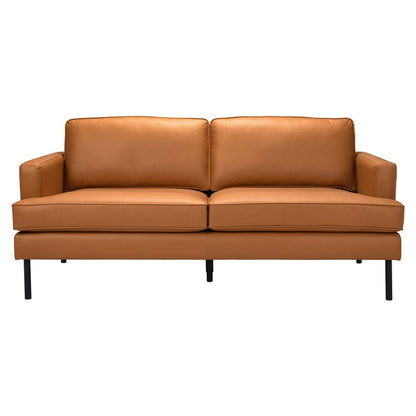 72" Brown Polyester Sofa With Black Legs HomeRoots