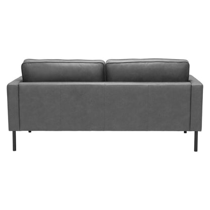 72" Gray Faux Leather Sofa HomeRoots
