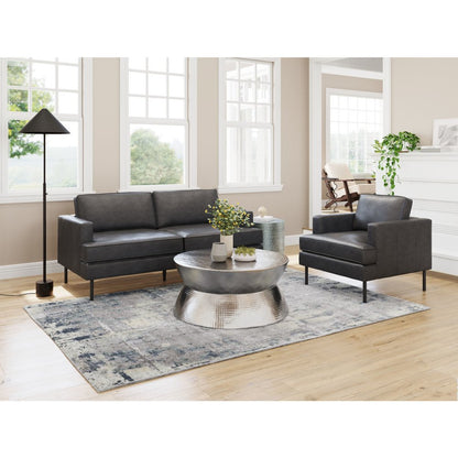 72" Gray Faux Leather Sofa HomeRoots