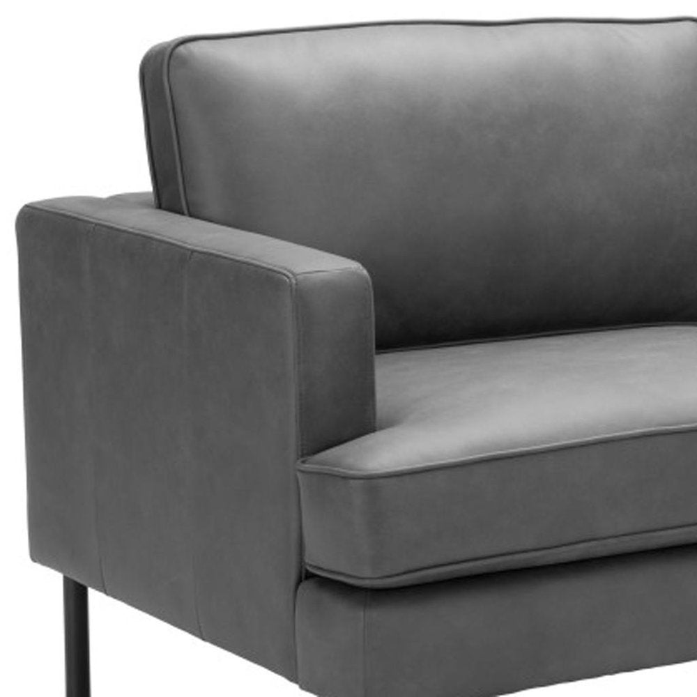 72" Gray Faux Leather Sofa HomeRoots