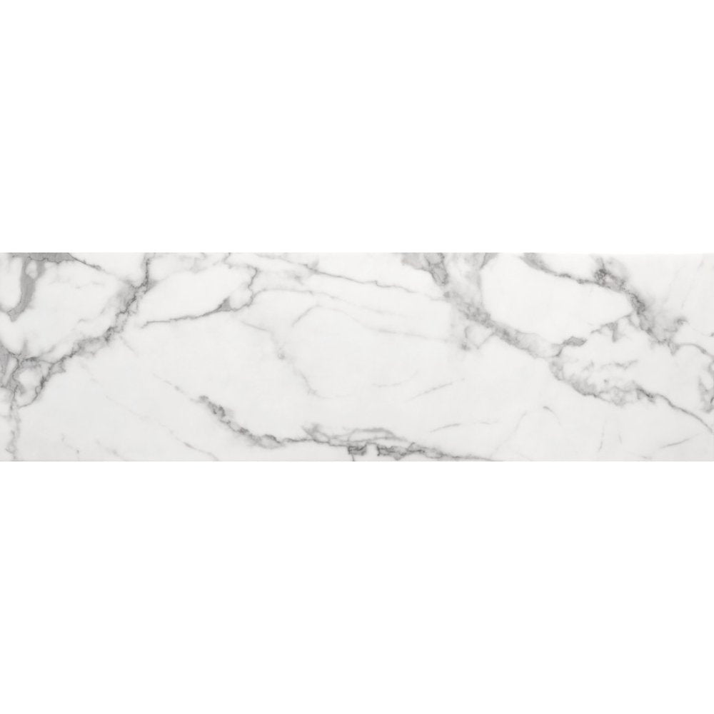 47" White and Silver Faux Marble and Stainless Steel Sled Console Table HomeRoots