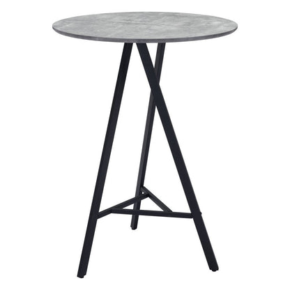32" Gray and Black Rounded Steel Bar Table HomeRoots