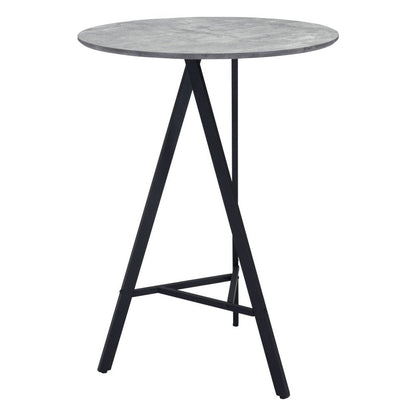 32" Gray and Black Rounded Steel Bar Table HomeRoots