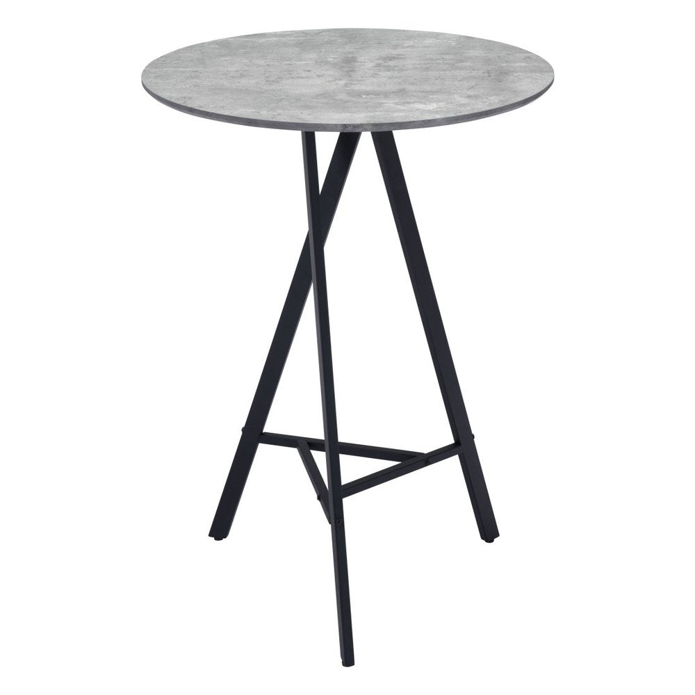 32" Gray and Black Rounded Steel Bar Table HomeRoots