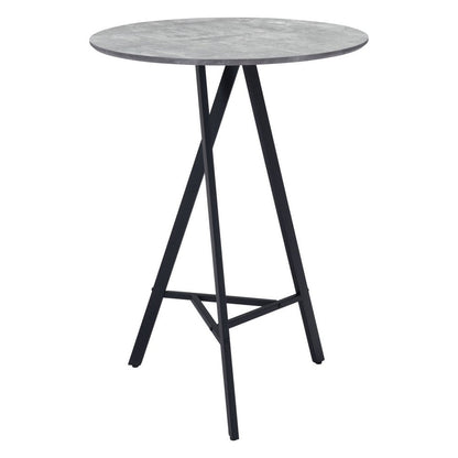 32" Gray and Black Rounded Steel Bar Table HomeRoots
