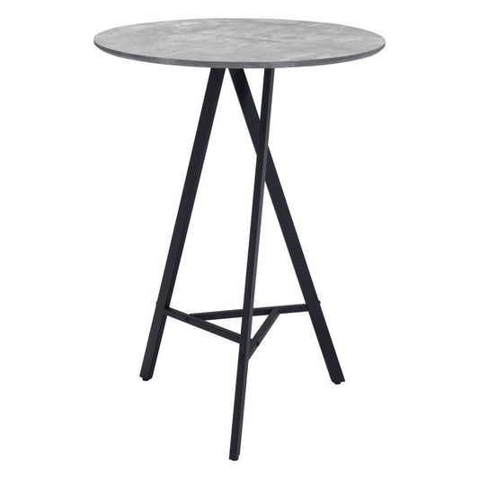 32" Gray and Black Rounded Steel Bar Table HomeRoots