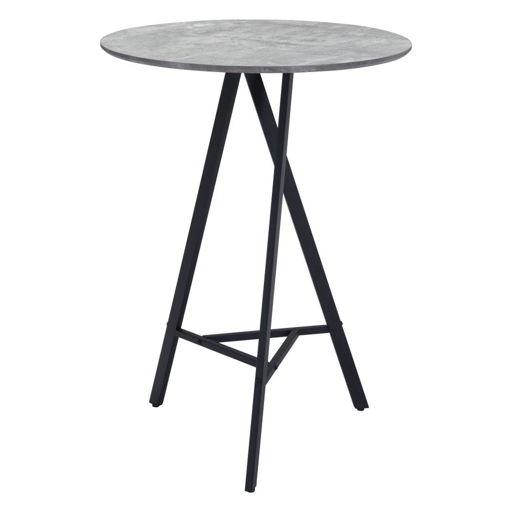 32" Gray and Black Rounded Steel Bar Table HomeRoots