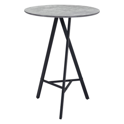 32" Gray and Black Rounded Steel Bar Table HomeRoots