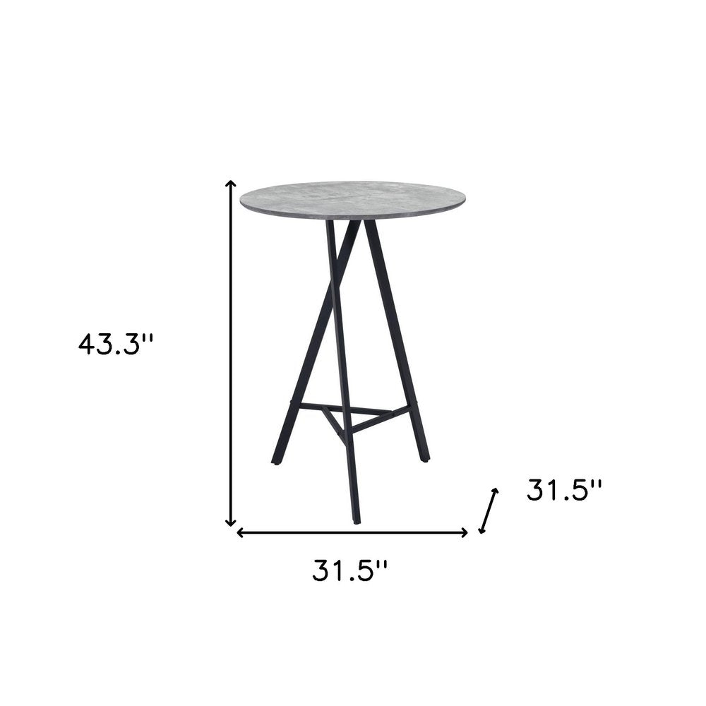 32" Gray and Black Rounded Steel Bar Table HomeRoots