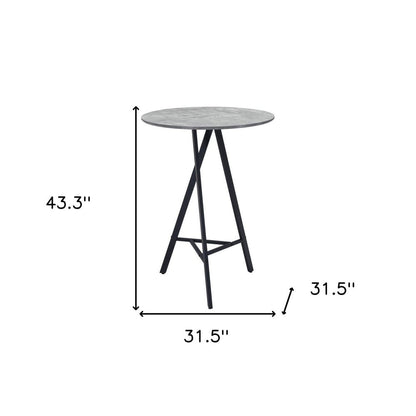 32" Gray and Black Rounded Steel Bar Table HomeRoots