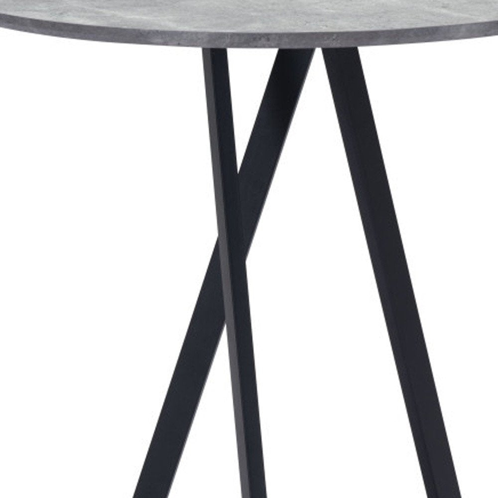 32" Gray and Black Rounded Steel Bar Table HomeRoots