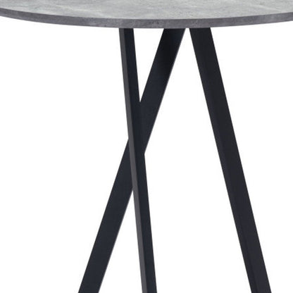 32" Gray and Black Rounded Steel Bar Table HomeRoots