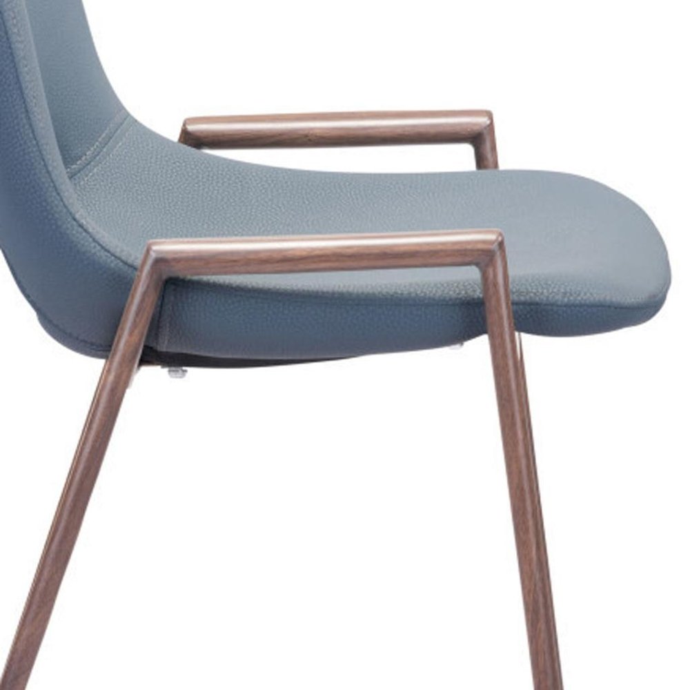 Set of Two 26" Gray And Brown Faux Leather And Steel Low Back Counter Height Bar Chairs HomeRoots