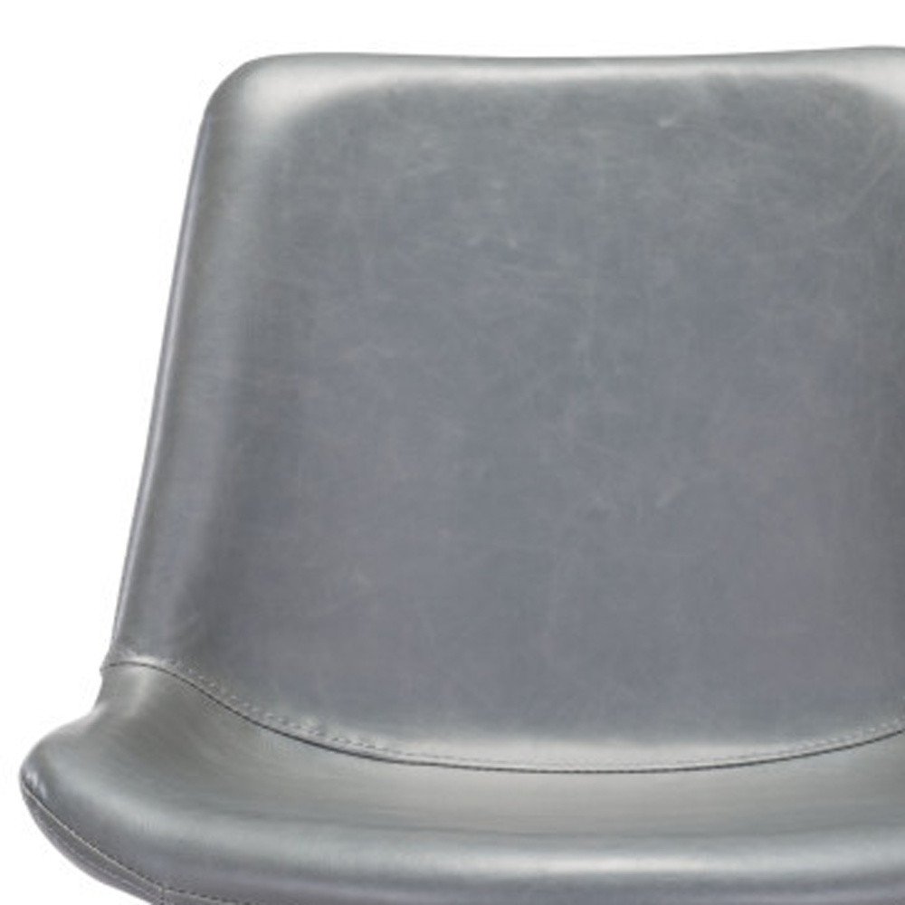 26" Gray And Black Steel Low Back Counter Height Bar Chair HomeRoots