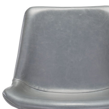 26" Gray And Black Steel Low Back Counter Height Bar Chair HomeRoots