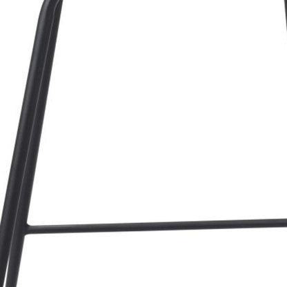 26" White And Black Faux Leather And Steel Low Back Counter Height Bar Chair HomeRoots