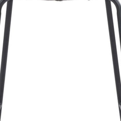 26" White And Black Faux Leather And Steel Low Back Counter Height Bar Chair HomeRoots