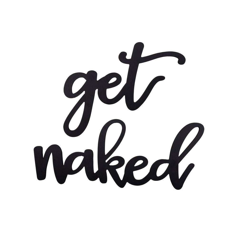 Black Metal Get Naked Wall Sign — view 1