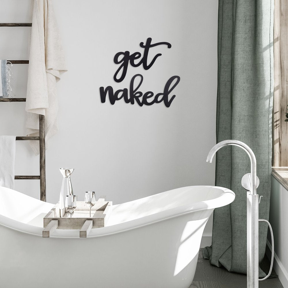 Black Metal Get Naked Wall Sign — view 4
