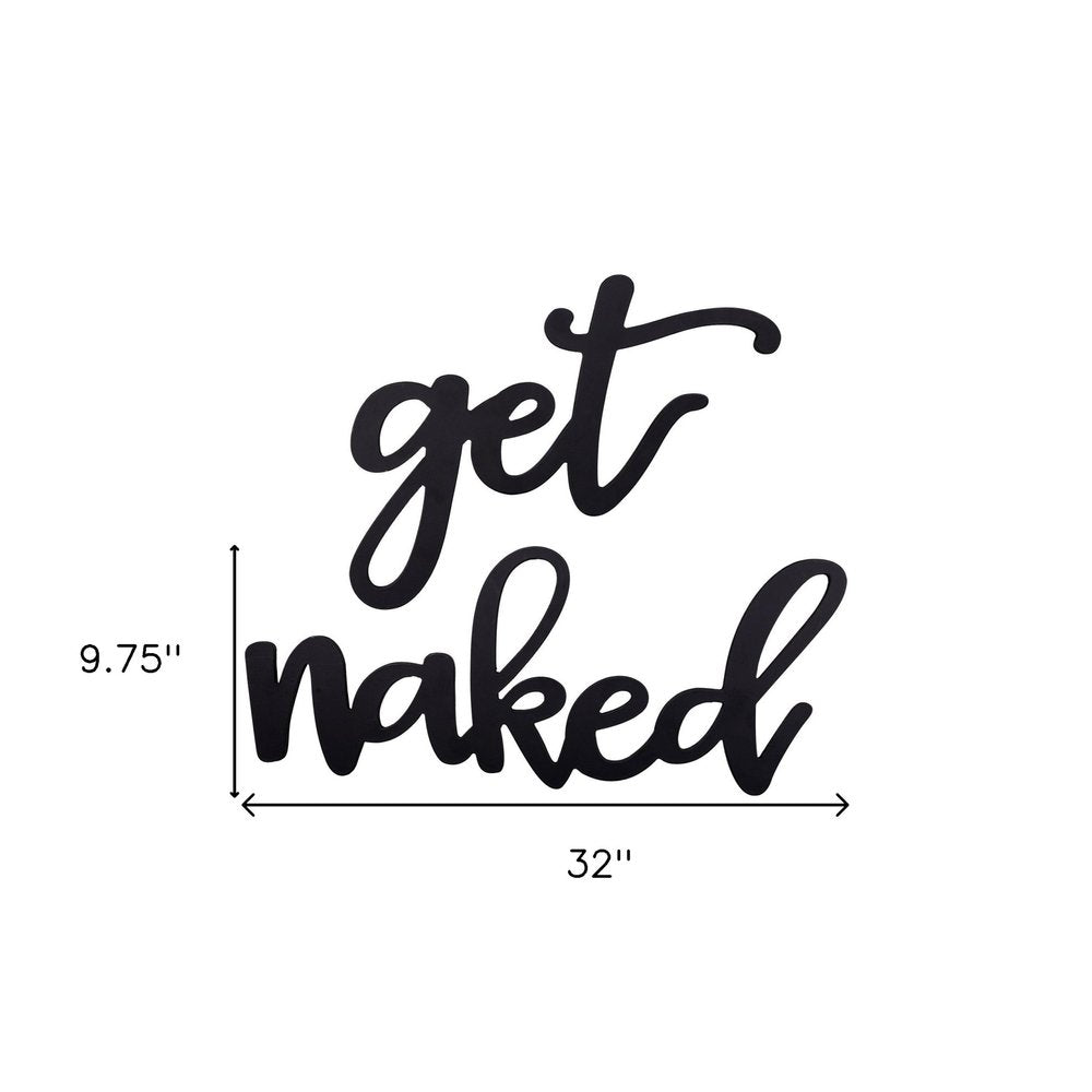 Black Metal Get Naked Wall Sign — view 8