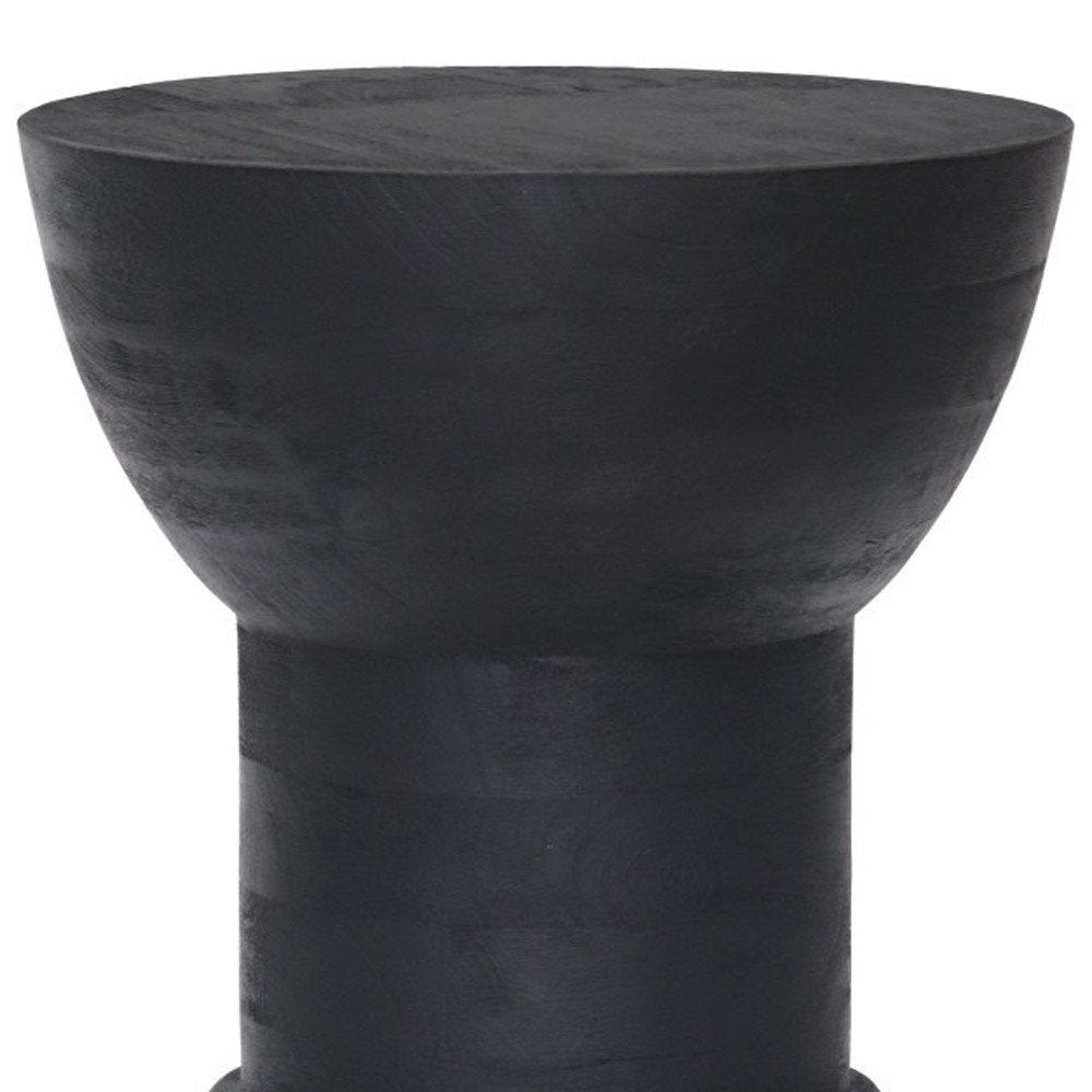 19" Black Solid Wood Backless Bar Chair HomeRoots