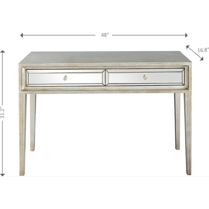 48" Silver Mirrored Glass Console Table HomeRoots