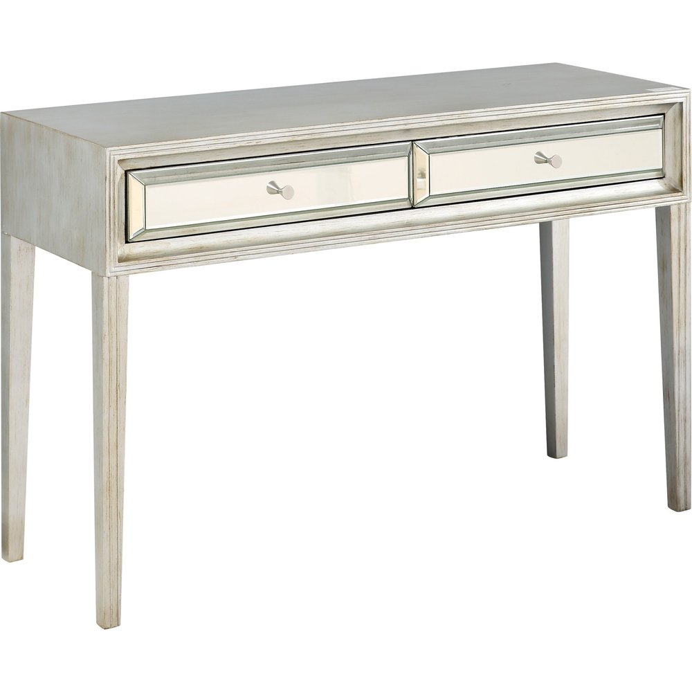 48" Silver Mirrored Glass Console Table HomeRoots