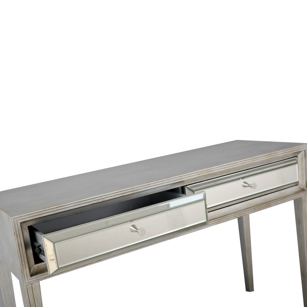 48" Silver Mirrored Glass Console Table HomeRoots