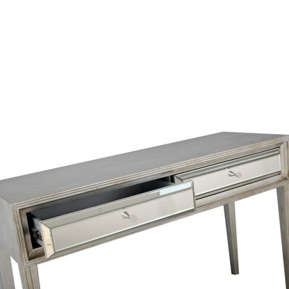 48" Silver Mirrored Glass Console Table HomeRoots