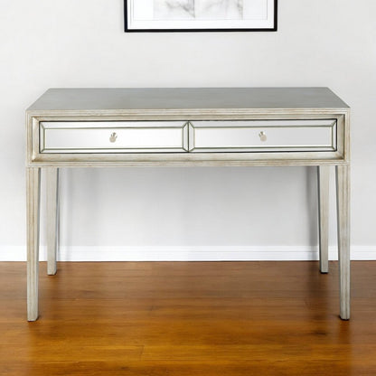 48" Silver Mirrored Glass Console Table HomeRoots
