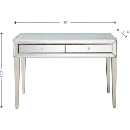 48" Silver Mirrored Glass Console Table HomeRoots