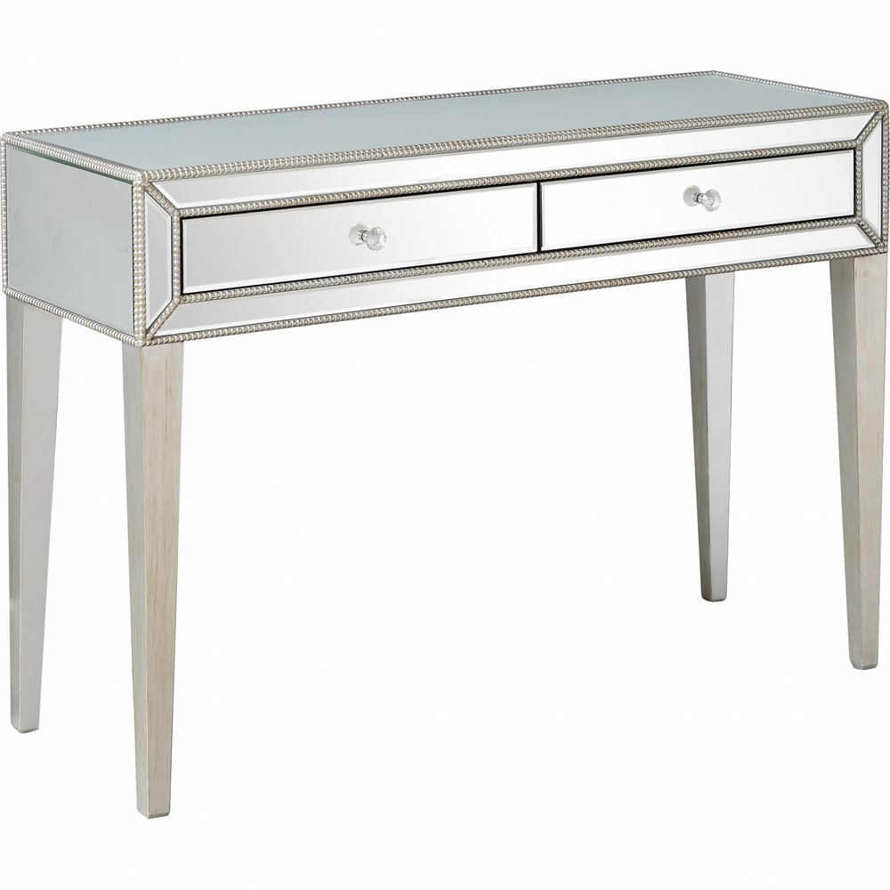 48" Silver Mirrored Glass Console Table HomeRoots