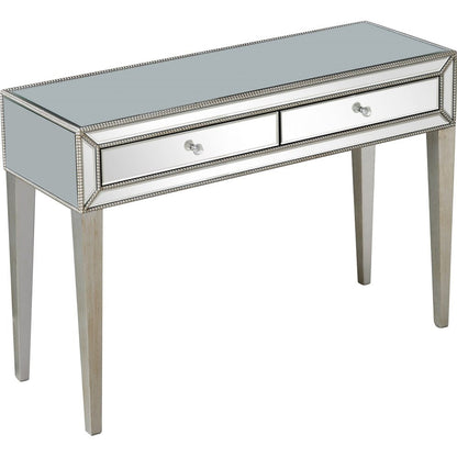 48" Silver Mirrored Glass Console Table HomeRoots