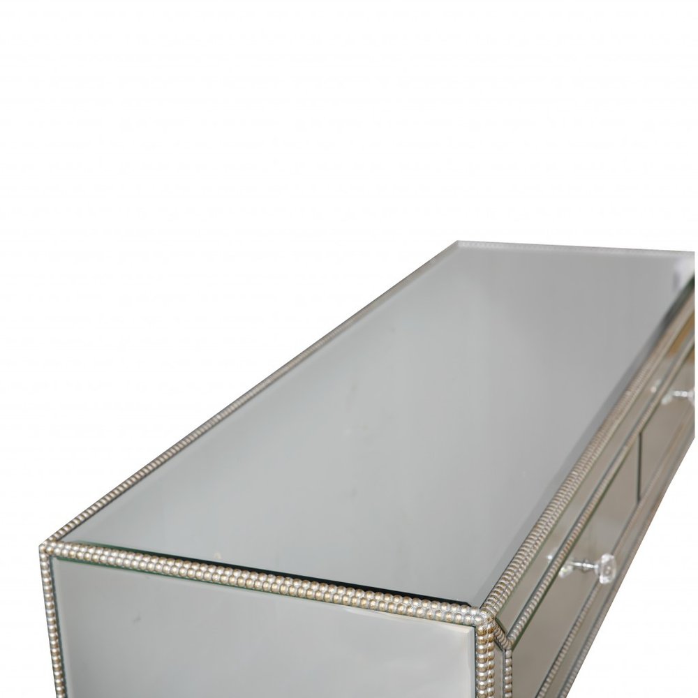 48" Silver Mirrored Glass Console Table HomeRoots