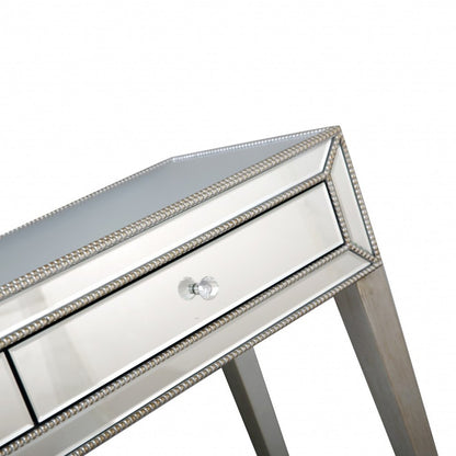 48" Silver Mirrored Glass Console Table HomeRoots