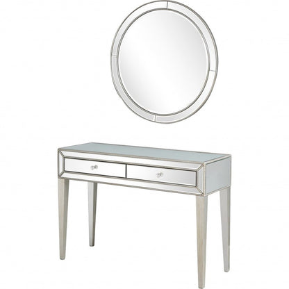 48" Silver Mirrored Glass Console Table HomeRoots