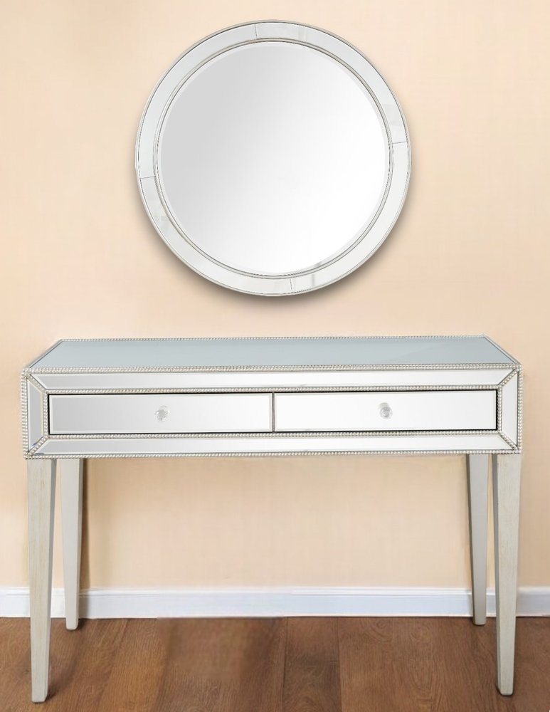 48" Silver Mirrored Glass Console Table HomeRoots