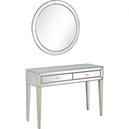 48" Silver Mirrored Glass Console Table HomeRoots