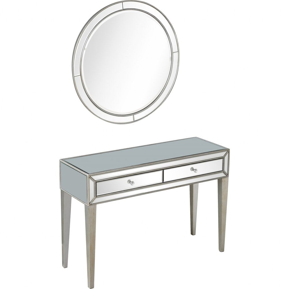 48" Silver Mirrored Glass Console Table HomeRoots