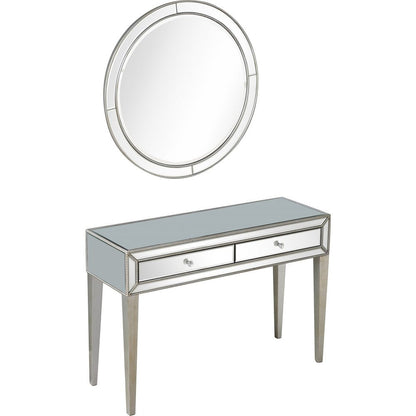 48" Silver Mirrored Glass Console Table HomeRoots
